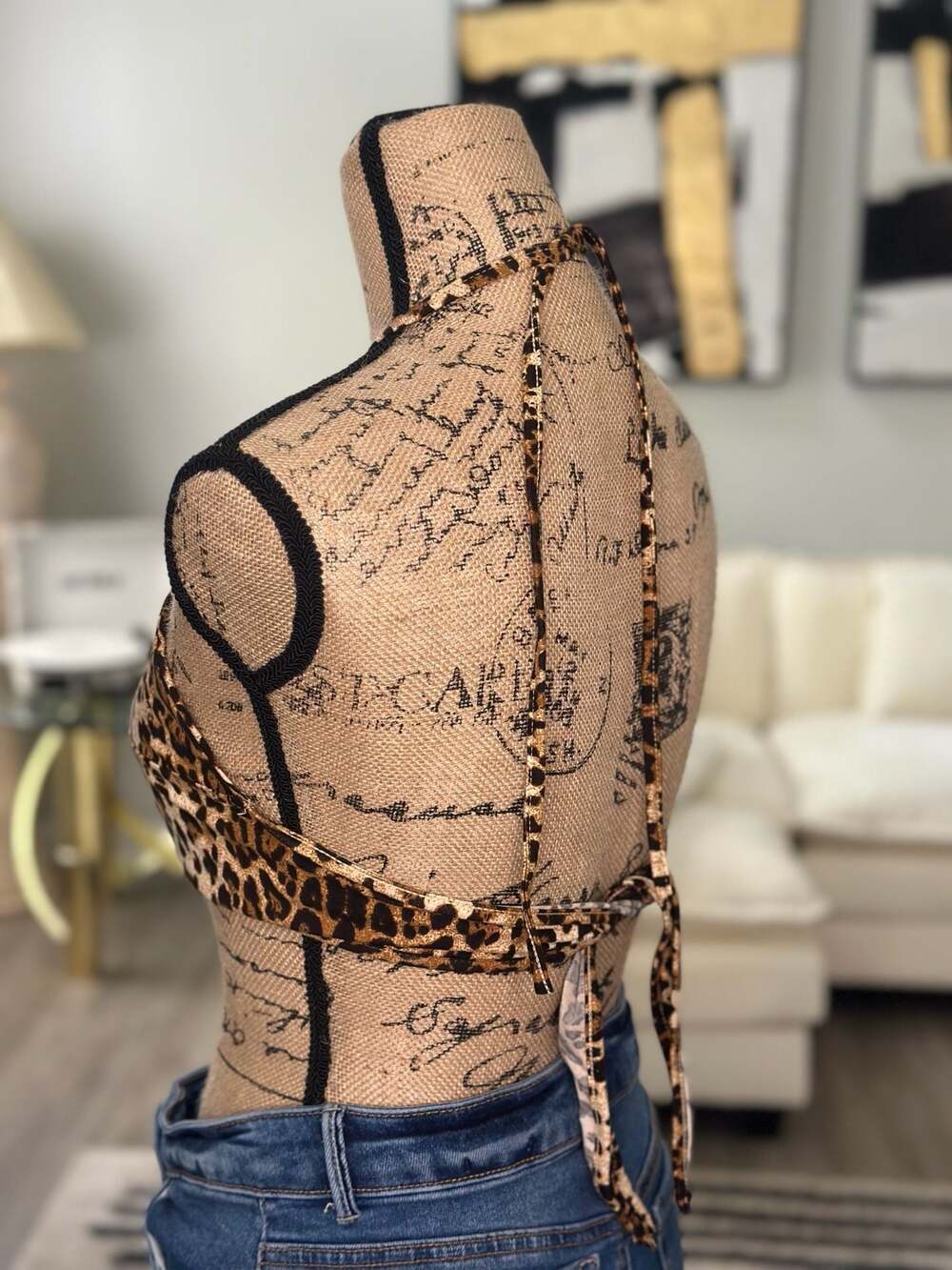 Leopard Print Ring Halter Top - Small - Picture 3 of 4